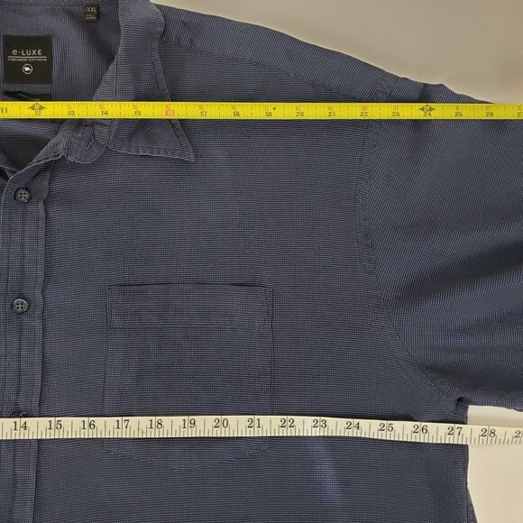 e-Luxe Evergreen Softwear SIZE XXL Navy Blue Mens Long Sleeve Button Down Shirt - Picture 4 of 7